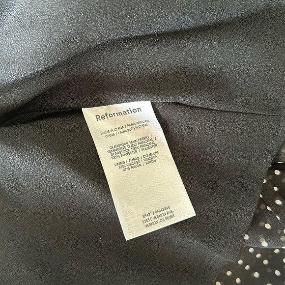NEW Reformation Davonne Mini  Dress in Black Polkadot Frill Detail | size 0 - Picture 9 of 13
